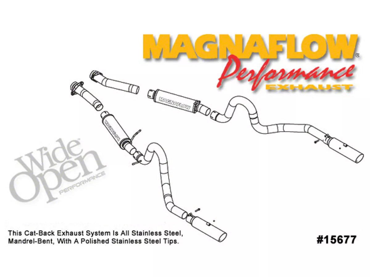 Magnaflow Competition Series Cat-Back Exhaust System with Polished Tips (94-98 Mustang GT, Cobra) #15677