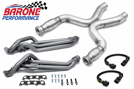 BBK 1-7/8" Titanium Ceramic Long Tube Headers Combo – Includes Catted X-Pipe & O2 Extension Harness (11-14 Mustang GT 5.0) #BBK-1856-1658-1112-COMBO
