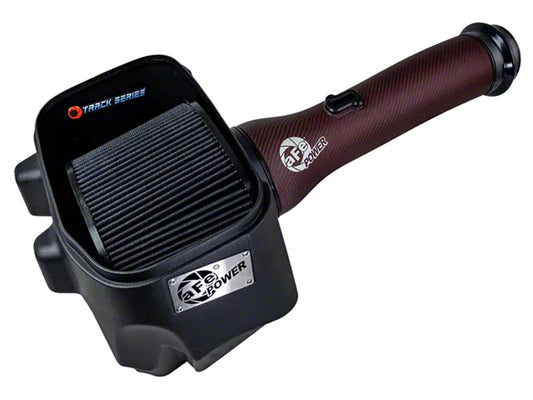 AFE Track Series Cold Air Intake with Pro 5R Oiled Filter; Red Kevlar Carbon Fiber (25-26 RAM 1500 RHO 3.0L) #57-10032KR