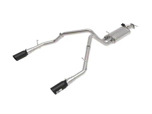 AFE Gemini XV 3-Inch Dual Exhaust System with Black Tips; Rear Exit (19-24 5.7L RAM 1500 w/ Factory Dual Exhaust) #49-32081-B
