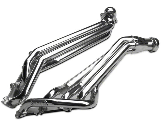 BBK 1-3/4-Inch Long Tube Headers; Polished Silver Ceramic (11-23 Mustang GT) #16330