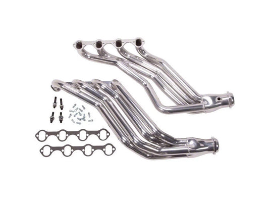 BBK 1-3/4-Inch Long Tube Headers; Polished Silver Ceramic (79-93 5.0L Mustang w/ Manual Transmission) #15940