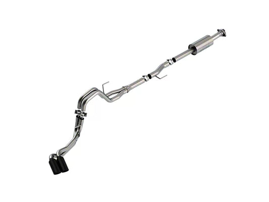 Borla S-Type Dual Exhaust System with Black Chrome Tips; Same Side Exit (21-26 2.7L EcoBoost F-150 w/o Factory Dual Exhaust & 21-26 3.5L EcoBoost F-150 w/o Factory Dual Exhaust) #140871BC