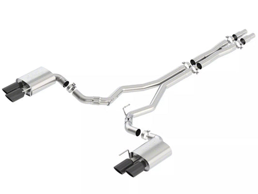 Borla ATAK Cat-Back Exhaust with Black Chrome Tips (18-23 Mustang GT Fastback w/o Active Exhaust) 140746BC