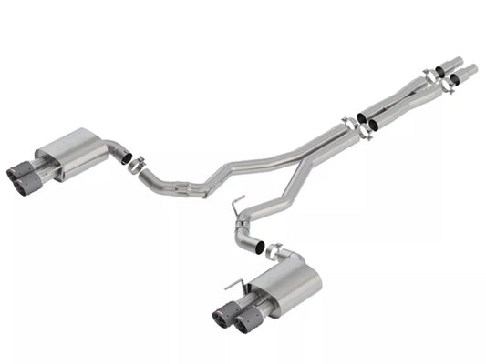 Borla ATAK Cat-Back Exhaust with Bright Carbon Fiber Tips (18-23 Mustang GT Fastback w/o Active Exhaust) #140746CF