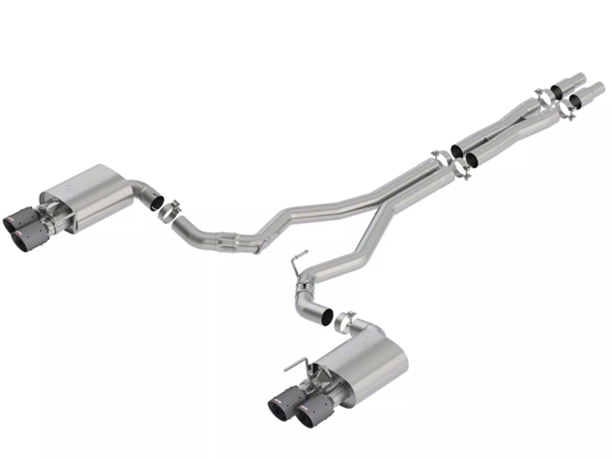 Borla ATAK Cat-Back Exhaust with Black Carbon Fiber Tips (18-23 Mustang GT Fastback w/ Active Exhaust) #140743CFBA