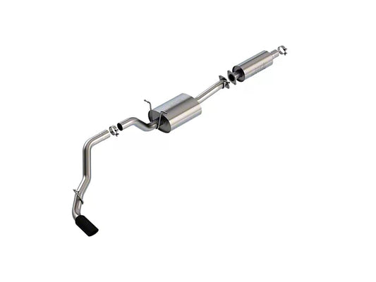 Borla S-Type Single Exhaust System with Black Chrome Tip; Side Exit (19-26 3.6L RAM 1500 w/ Factory Single Exhaust) #140860BC