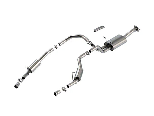 Borla S-Type Dual Exhaust System; Rear Exit (25-26 3.0L RAM 1500 w/o GT Package, Excluding Limited, Limited Longhorn, RHO & Tungsten) #141030