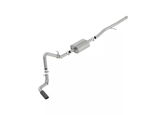 Borla S-Type Single Exhaust System with Black Chrome Tip; Side Exit (19-26 5.3L Silverado 1500 & 19-26 5.3L Sierra 1500) #140794BC
