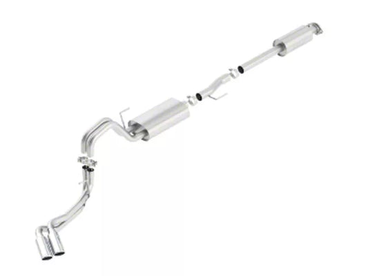 Borla S-Type Dual Exhaust System with Polished Tips; Same Side Exit, Ford F-150 (15-20 2.7L EcoBoost F-150, 15-20 3.5L EcoBoost F-150, Excluding Raptor and 19-20 F-150 Limited, 15-20 5.0L F-150) #140618