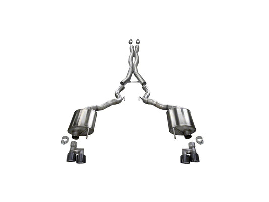 Corsa Performance Sport Cat-Back Exhaust with Black Tips (18-23 Mustang GT Convertible w/o Active Exhaust) #21047BLK