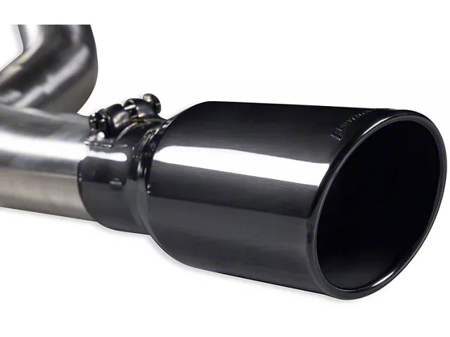 Flowmaster Signature Series Single Exhaust System with Black Chrome Tip; Side Exit (21-26 3.5L EcoBoost F-150 w/o Factory Dual Exhaust, 21-26 5.0L F-150 w/o Factory Dual Exhaust, 21-26 2.7L EcoBoost F-150 w/o Factory Dual Exhaust) #738115