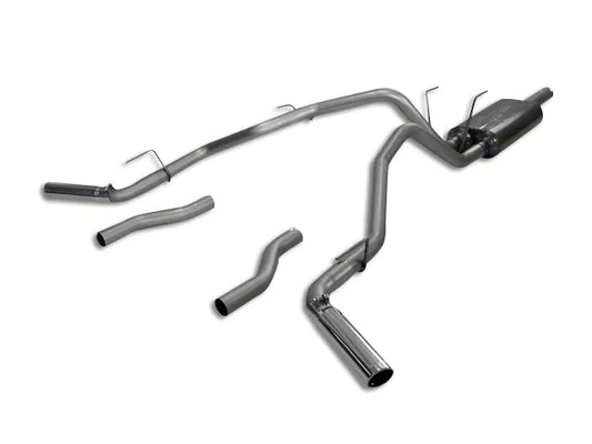 Flowmaster American Thunder Dual Exhaust System with Polished Tips; Side/Rear Exit (09-18 5.7L RAM 1500 w/ Factory Single Exhaust) #817490
