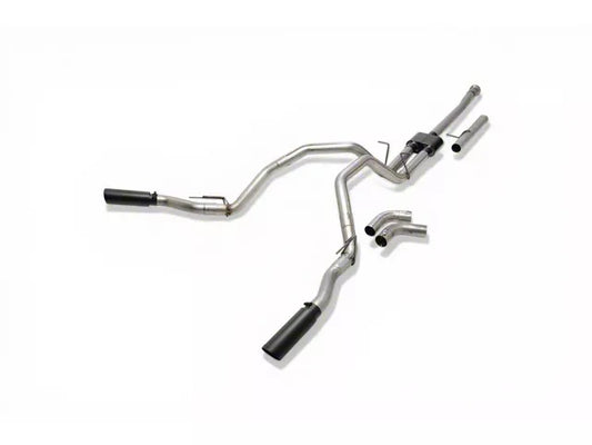 Flowmaster Outlaw Dual Exhaust System with Black Tips; Side/Rear Exit (19-26 5.7L RAM 1500) #817936