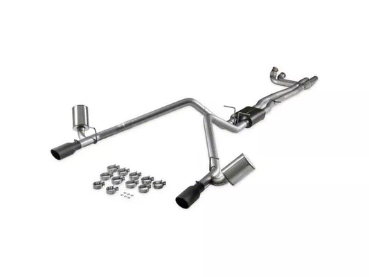 Flowmaster American Thunder Dual Exhaust System with Black Tips; Rear Exit (25-26 3.0L RAM 1500, Excluding RHO) #818199