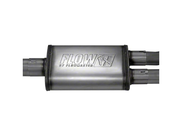 Flowmaster FlowFX Dual Exhaust System with Black Tips; Middle Side Exit (21-26 2.7L EcoBoost F-150, 21-26 3.5L EcoBoost F-150, Excluding Raptor &amp; Tremor, 21-26 5.0L F-150, Excluding Tremor) #718116