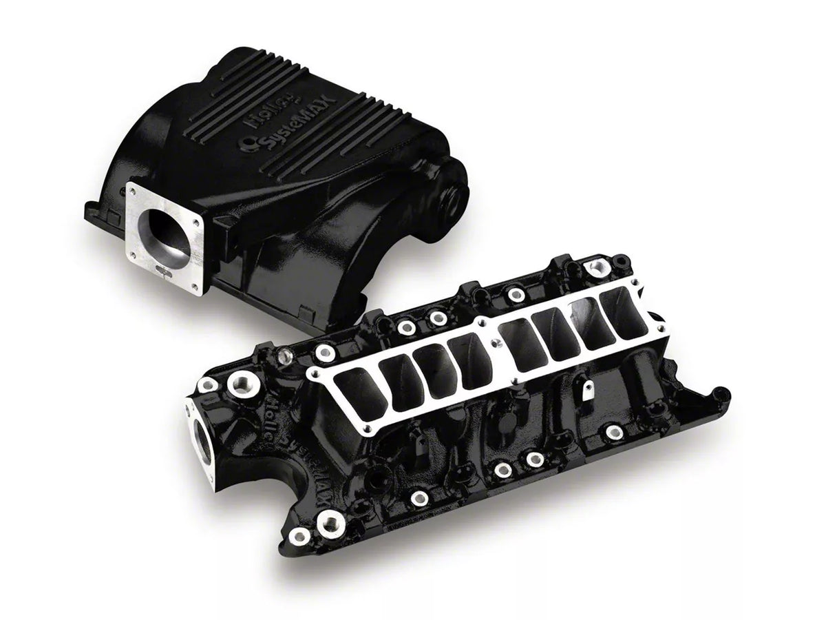 Holley SysteMAX EFI Intake Manifold; Black Ceramic (86-93 5.0L Mustang) #300-72BK