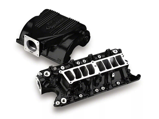 Holley SysteMAX EFI Intake Manifold; Black Ceramic (86-93 5.0L Mustang) #300-72BK