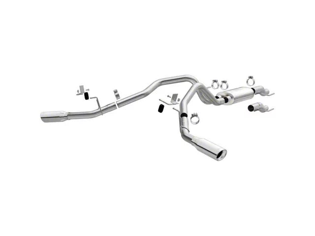 Magnaflow Street Series Dual Exhaust System with Polished Tips; Side Exit, Ford F-150 (15-26 2.7L EcoBoost F-150 and 15-26 3.5L EcoBoost F-150, Excluding Raptor, Tremor and 19-20 Limited, 15-26 5.0L F-150, Excluding Tremor) #19564