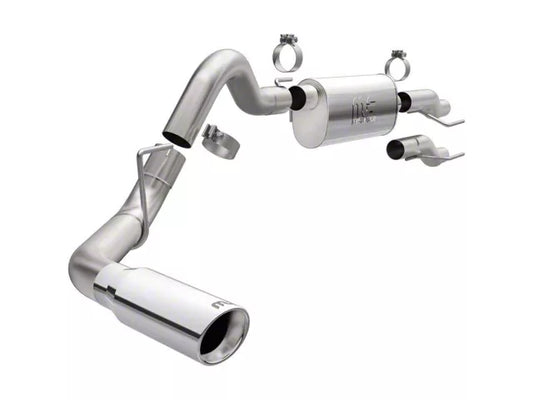 Magnaflow Street Series Single Exhaust System with Polished Tip; Side Exit, Ford F-150 (15-26 2.7L EcoBoost F-150, 15-26 3.5L EcoBoost F-150, Excluding Raptor, Tremor &amp; 19-20 Limited, 15-26 5.0L F-150, Excluding Tremor models) #19561