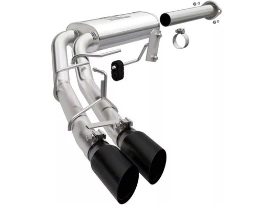 Magnaflow Street Series Dual Exhaust System with Black Tips; Middle Side Exit, Ford F-150 (15-20 2.7L EcoBoost F-150, 15-20 3.5L EcoBoost F-150, Excluding Raptor and 19-20 F-150 Limited, 15-20 5.0L F-150&nbsp;SuperCab and SuperCrew models) #19497